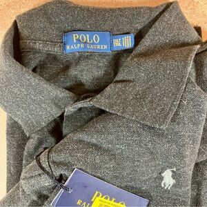 NWT Polo Ralph Lauren Shirt -2XLT TALL- Black Mesh Pique Short Sleeve Pony Logo